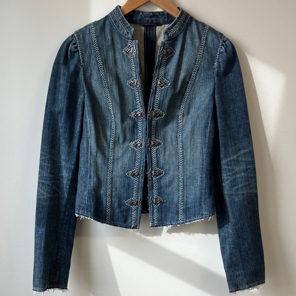 Elie Tahari Denim Jacket with Embroidered Details